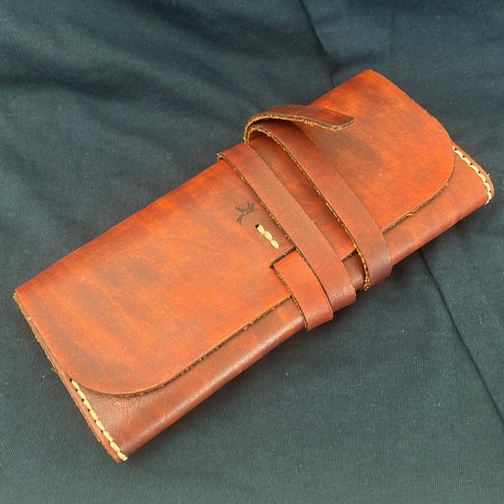 Brown Hand Stitched Custom Made Night Out Clutch
